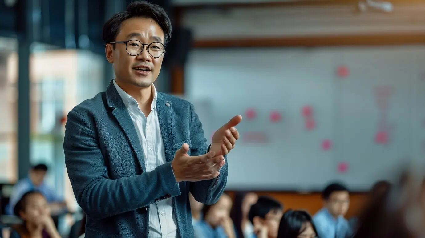 Porträt eines Professors bei der Arbeit im Bildungssystem.